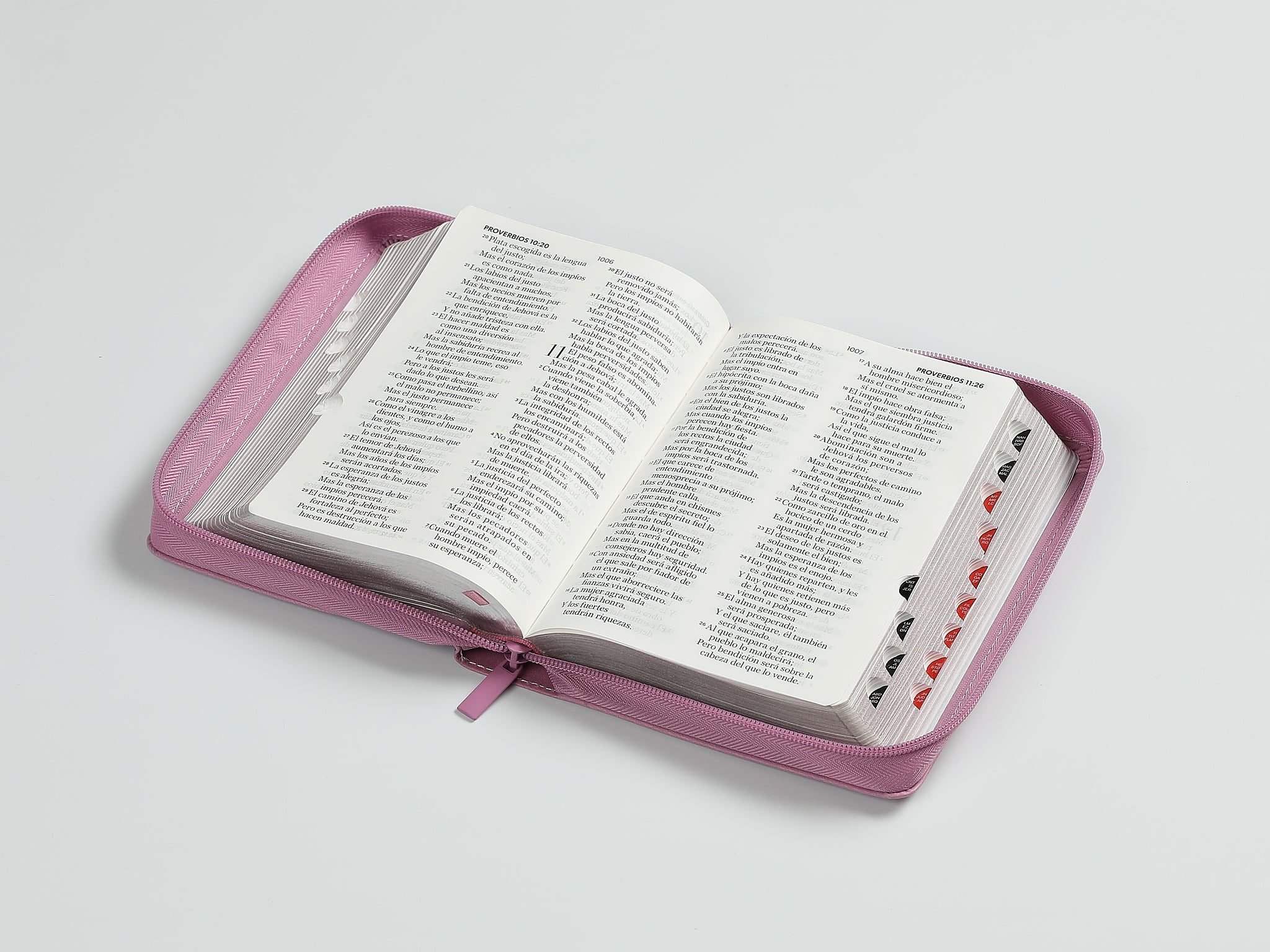 Biblia RVR60 con índice y zipper - Lila | Tamaño manual