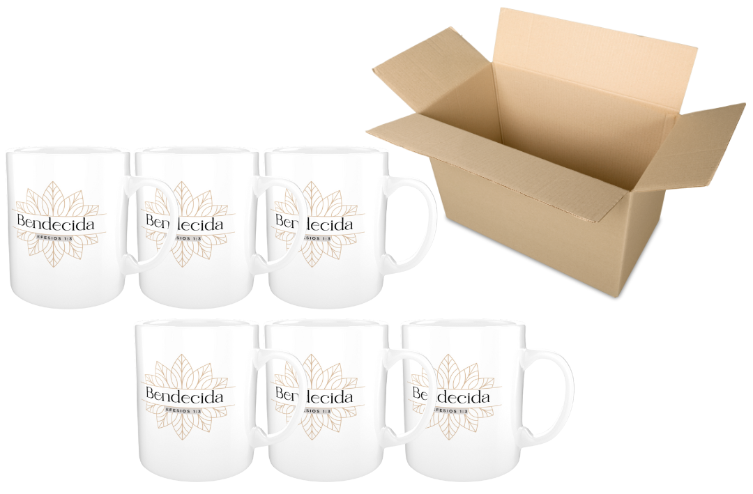 Taza Minimalista- Bendecida | Caja de 48