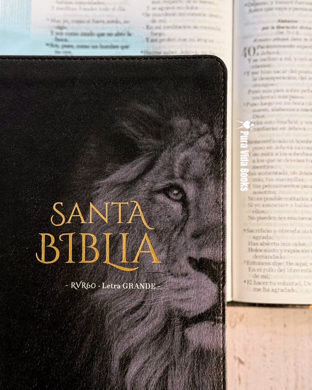Biblia RVR1960 | Tapa Flex Diseño de León