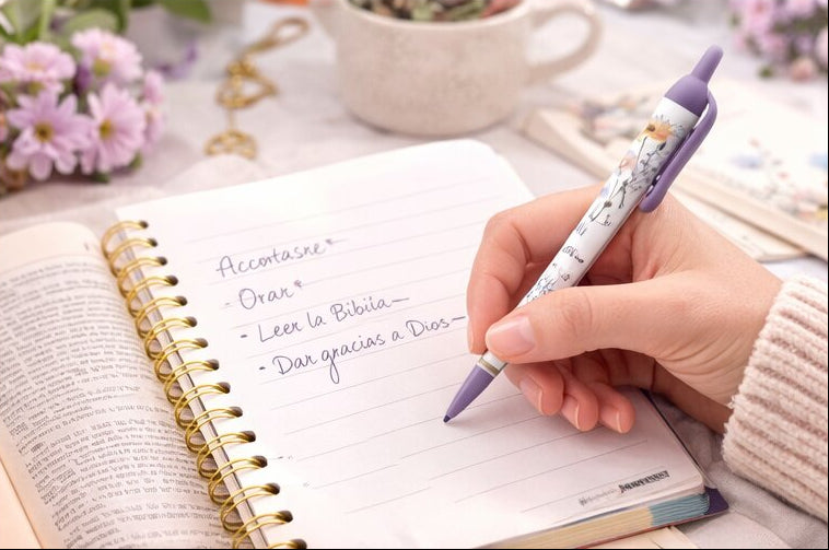 Pack libreta anillas con bolígrafo. Mujer virtuosa
