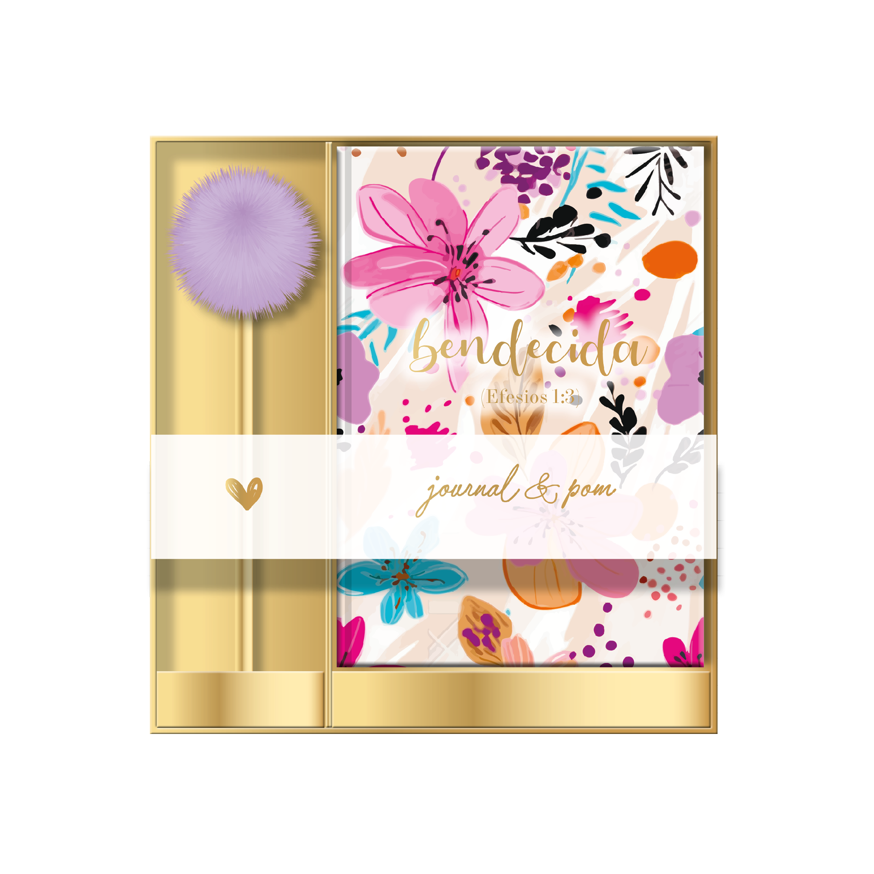 Journal & bolígrafo pom pom | Bendecida