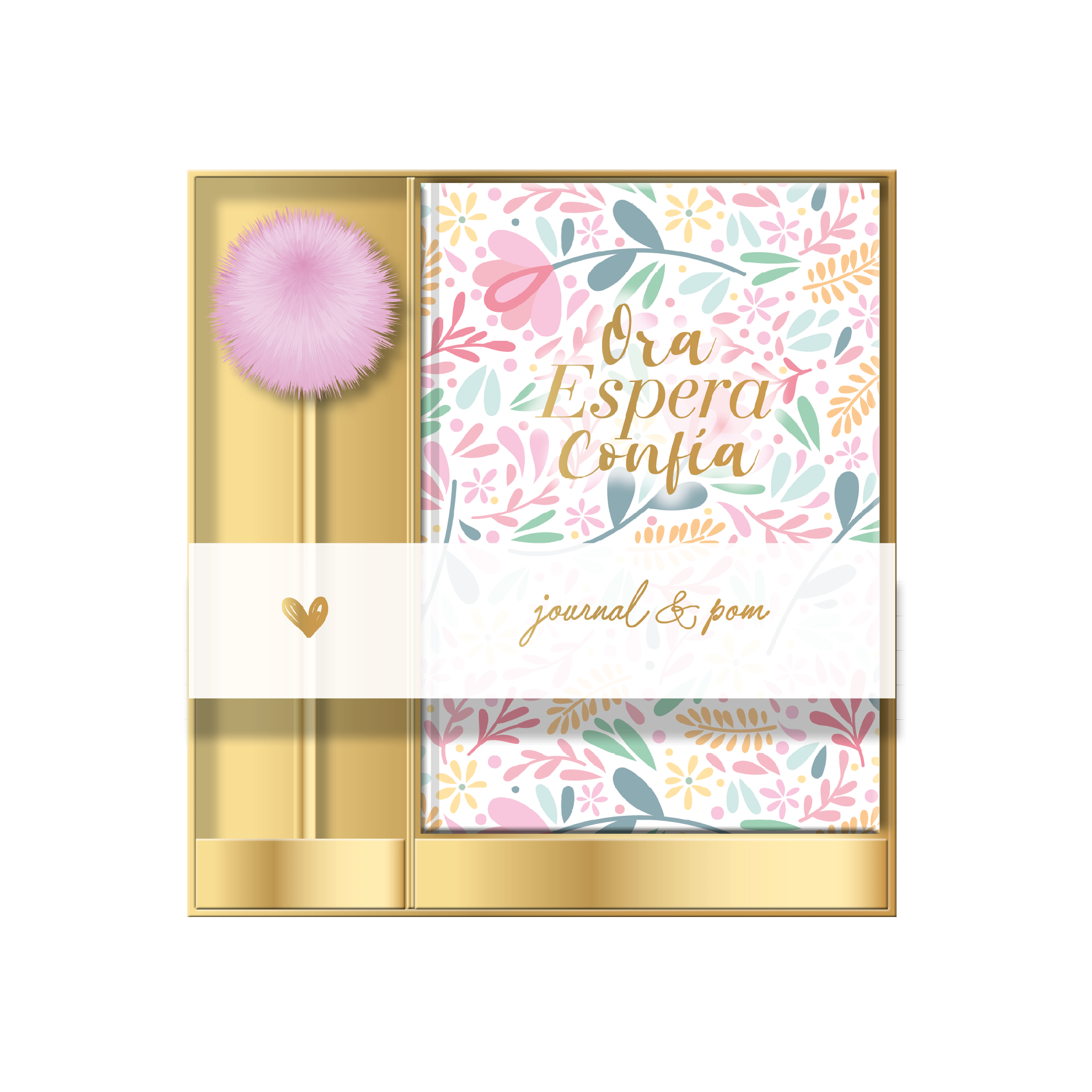 Journal & bolígrafo pom pom | Ora Espera Confía
