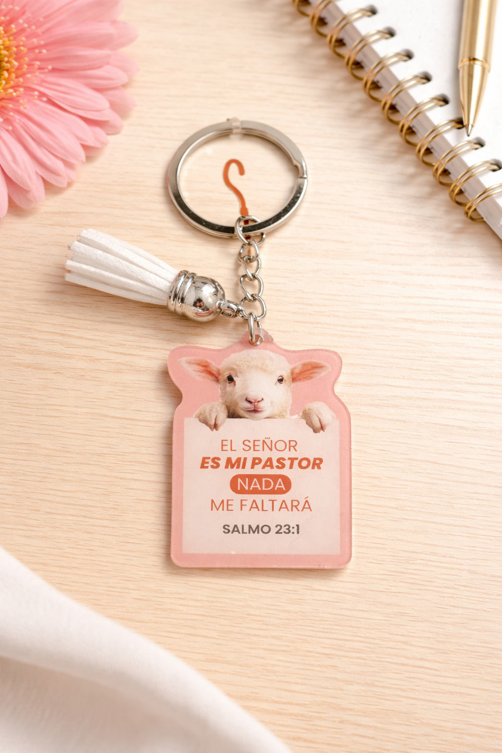 Llavero acrílico con Tassel. El Señor es mi pastor