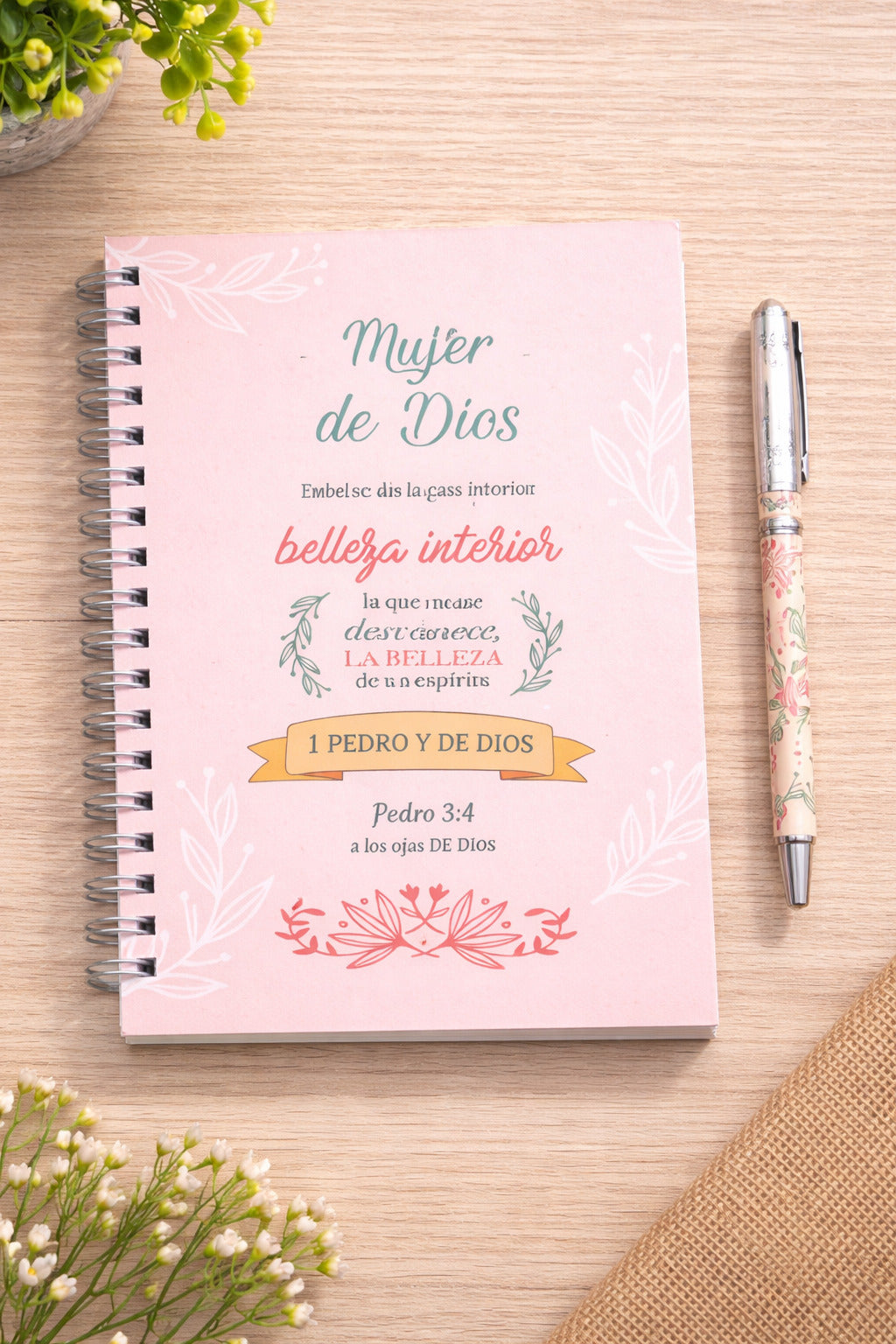 Pack libreta y bolígrafo. Mujer de Dios
