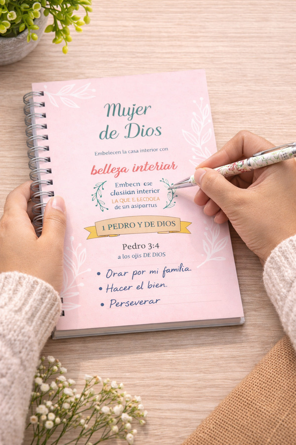 Pack libreta y bolígrafo. Mujer de Dios