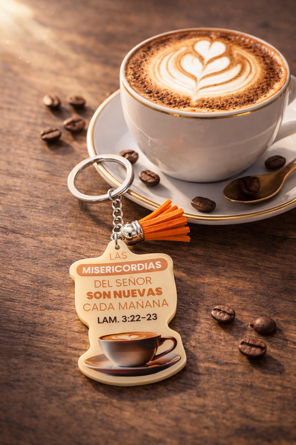 Llavero acrílico con Tassel. Las misericordias del Señor.