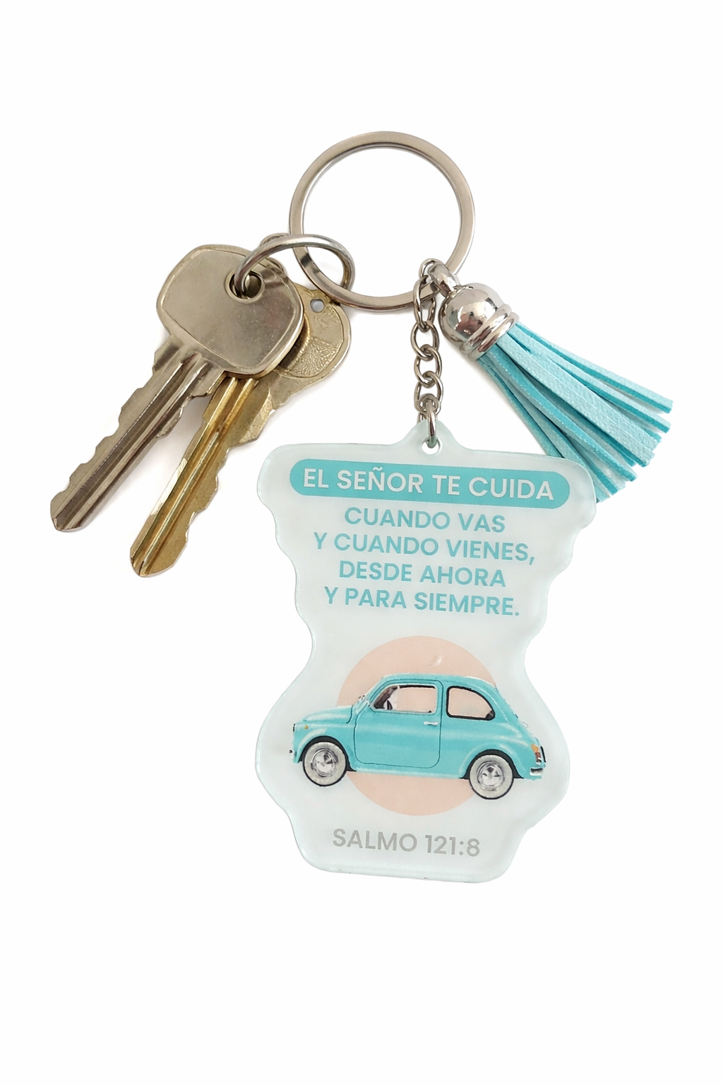 Llavero acrílico con Tassel. El Señor te cuida