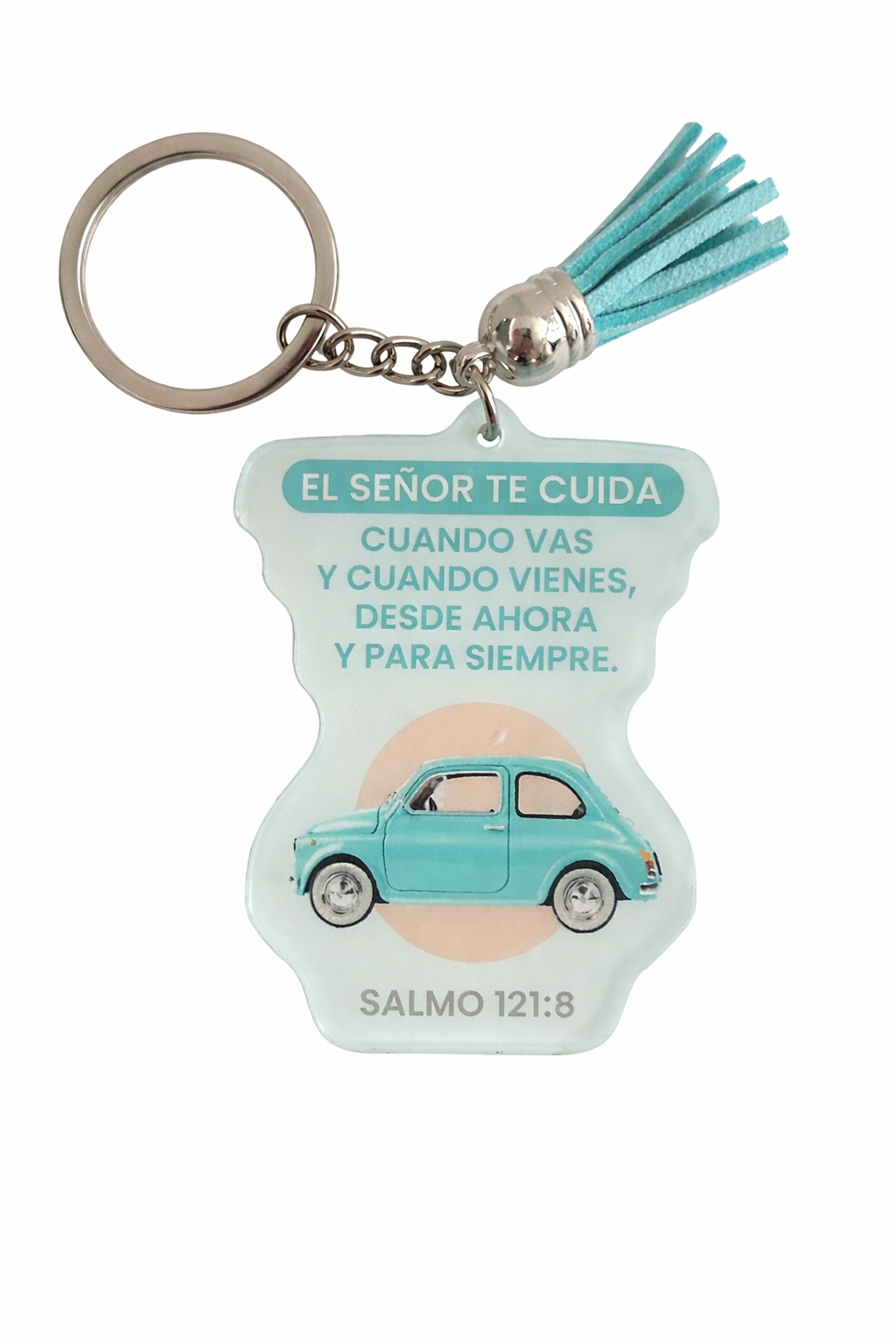 Llavero acrílico con Tassel. El Señor te cuida