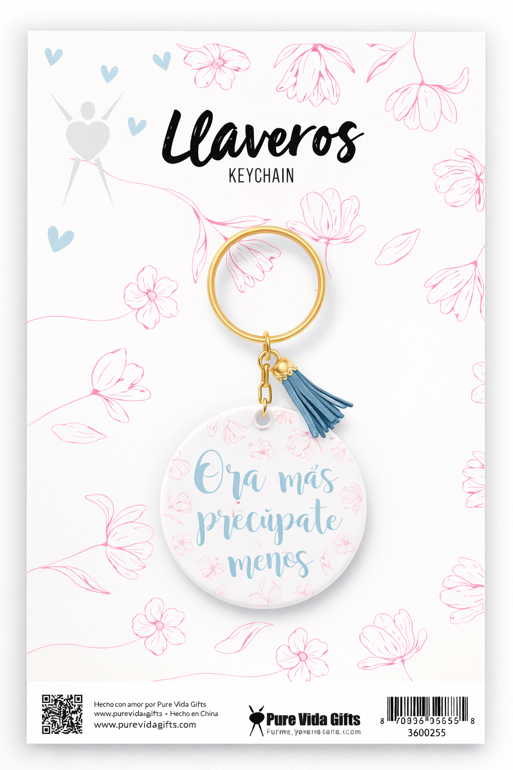 Llavero Acrilico con Tassel - Ora Mas Preocupate Menos