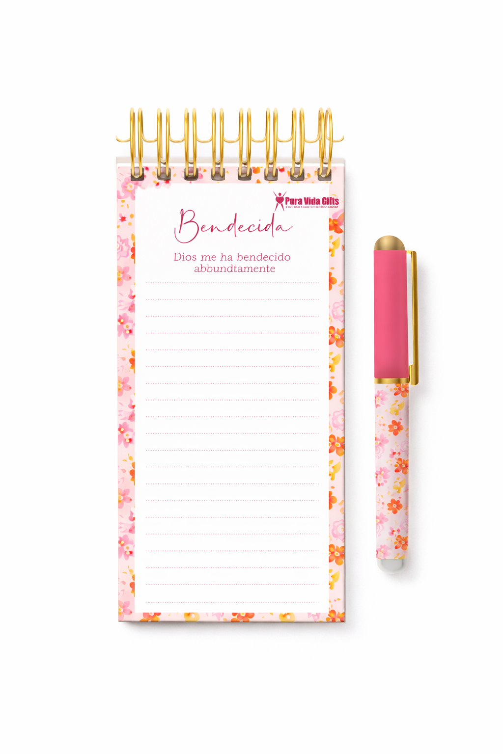 Notepad y Boligrafo- Bendecida