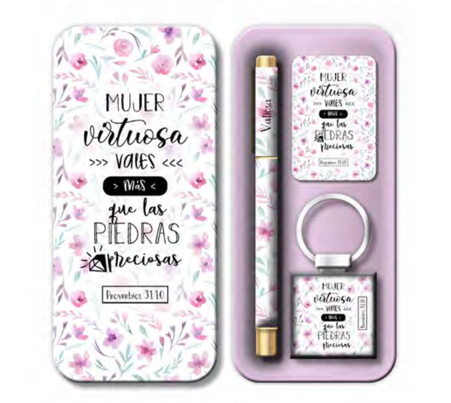 Conjunto bolígrafo llavero y tarjeta - Variedad
