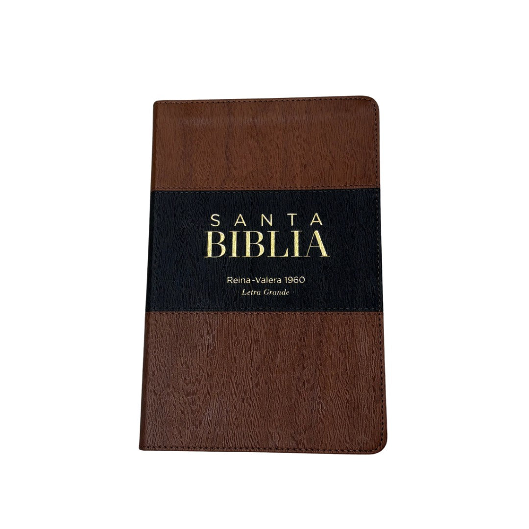 Biblia RVR60 con Índice  - Letra Grande 12 | PJR geo marrón/gris.