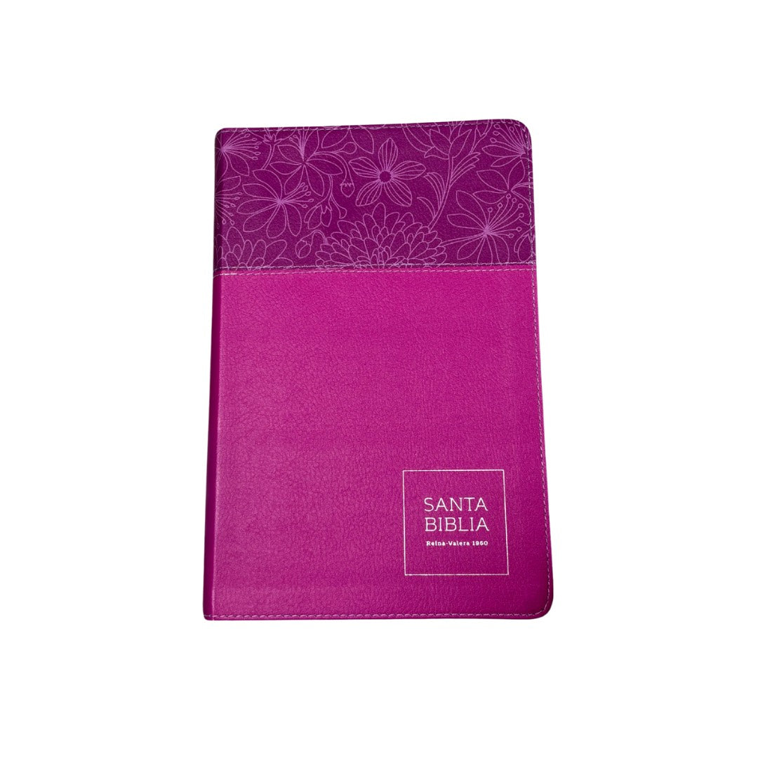 Biblia RVR60 con Índice  - Letra Grande 12 | Bifloral rosa