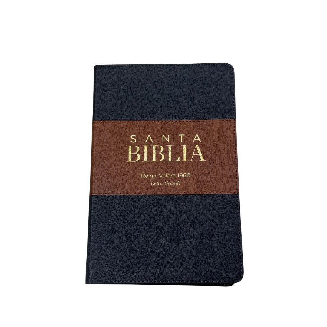 Biblia RVR60 con Índice  - Letra Grande 12 | PJR geo gris/café oscuro