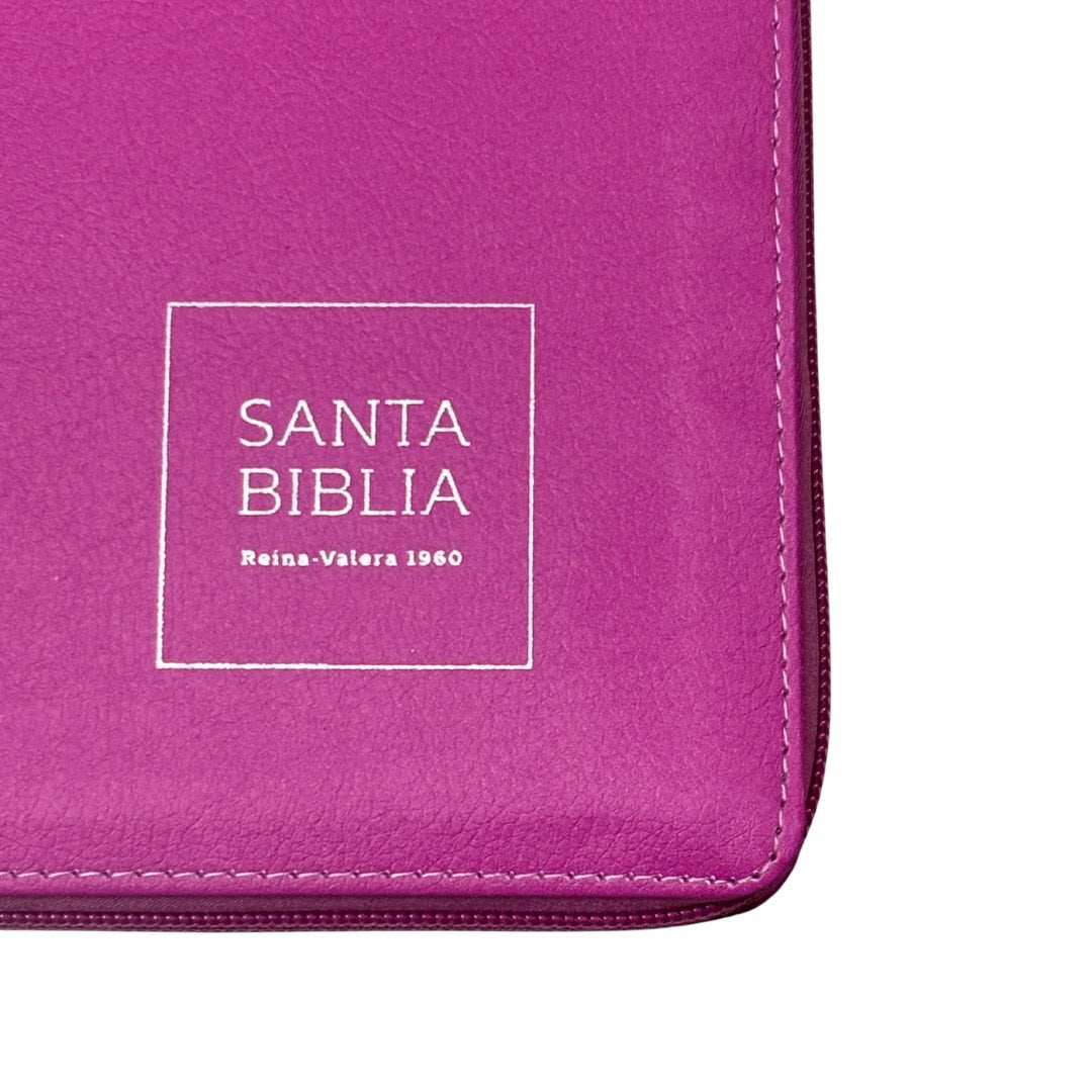 Biblia RVR60 con Índice  - Letra Grande 15 | Bifloral rosa