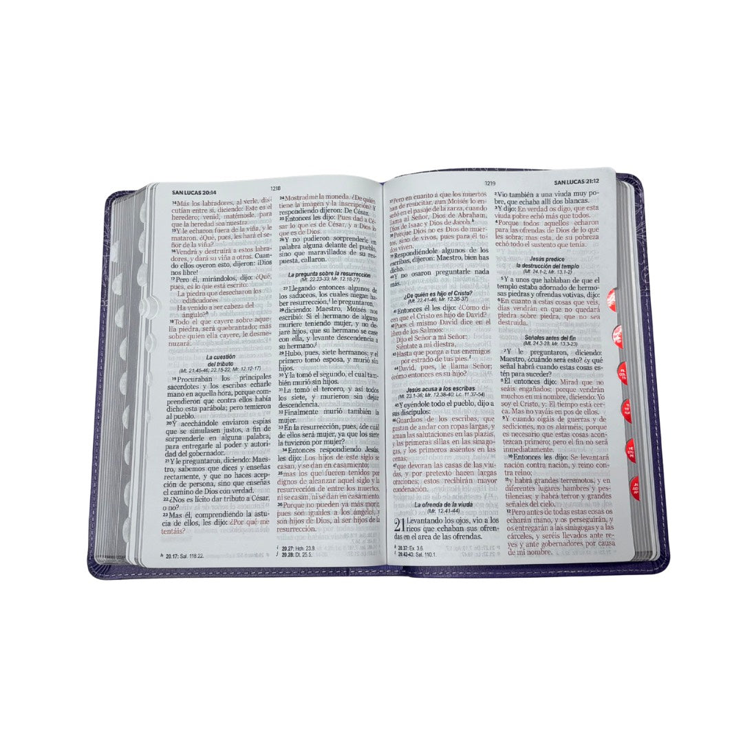 Biblia RVR60 con Índice  - Letra Grande 12 | Bifloral lila