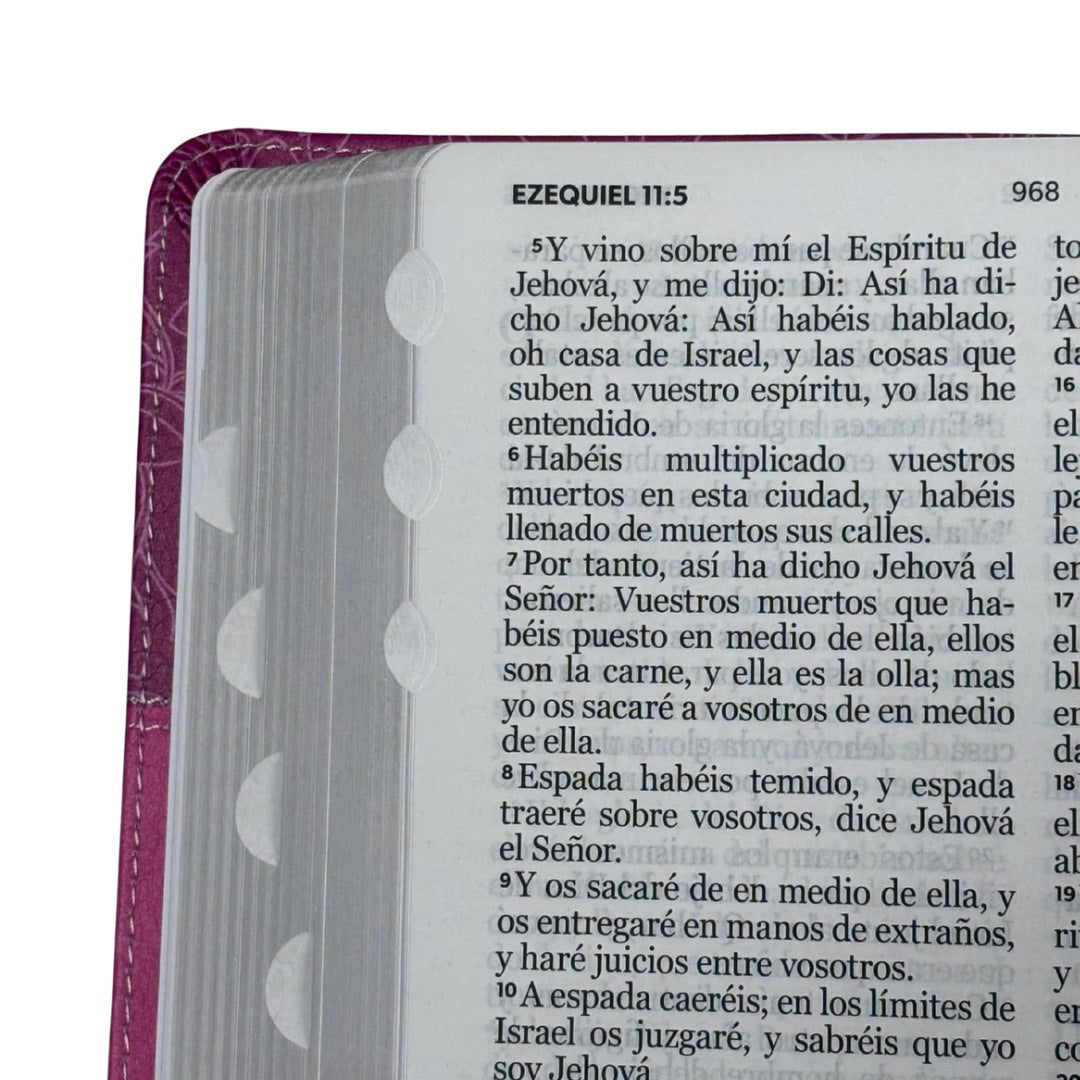 Biblia RVR60 con Índice  - Letra Grande 12 | Bifloral rosa