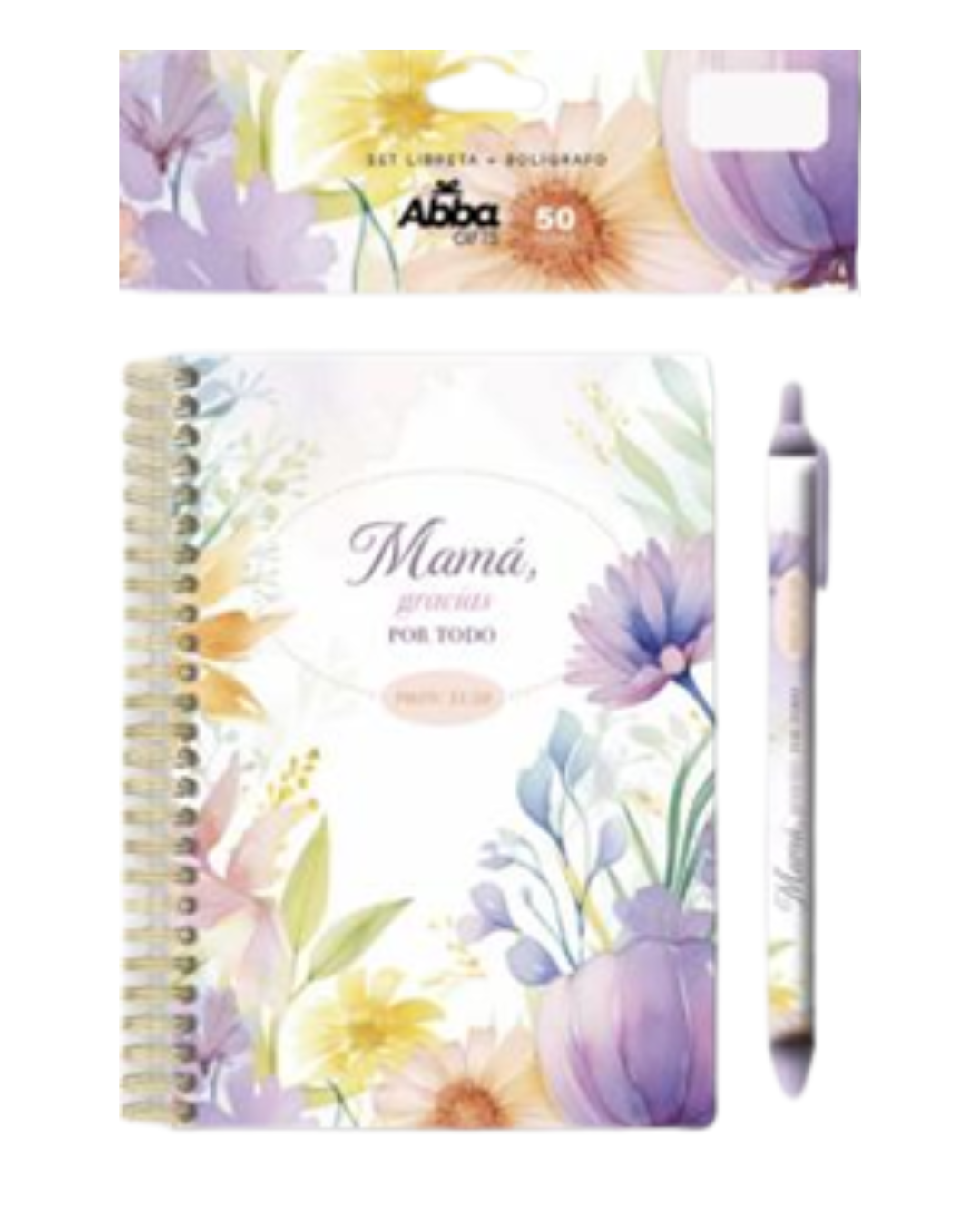 Pack libreta anillas con bolígrafo. Mamá 2