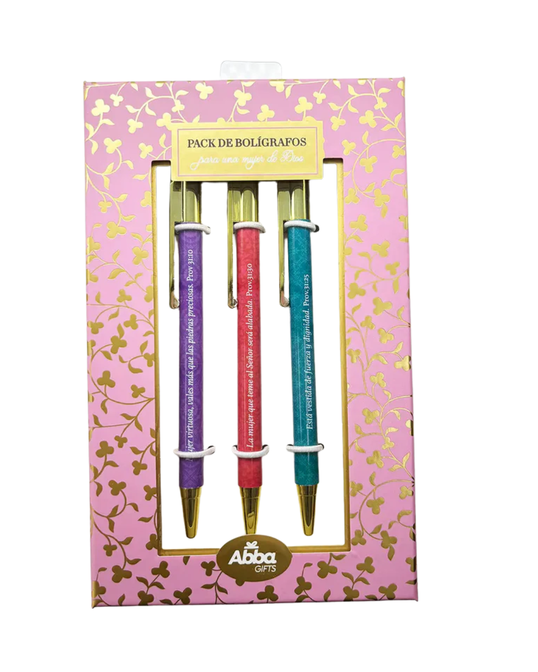 Pack 3 bolígrafos de lujo. Mujer de Dios