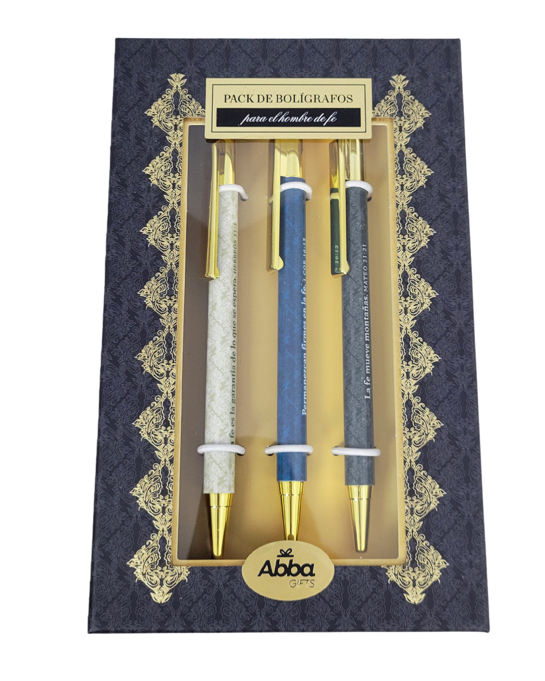 Pack 3 bolígrafos de lujo. Hombre de fe