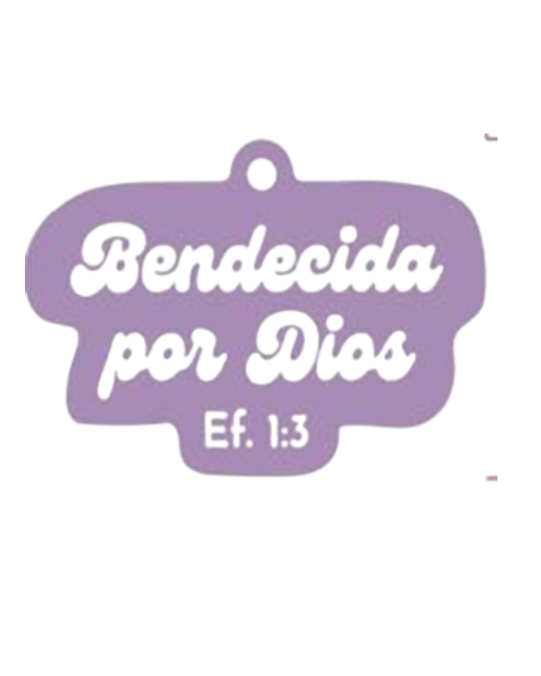 Llavero caucho. Bendecida por Dios