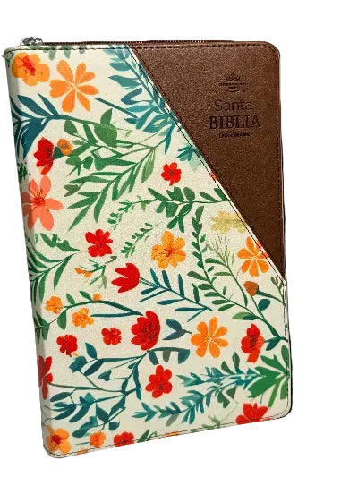 Biblia Ideal Rvr60 natura/cafe con cierre
